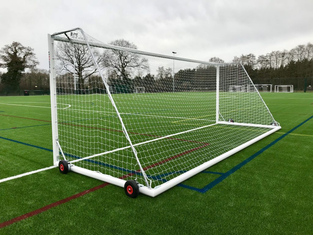 Youth Selfweighted Wheeled 21x7 Football Goal Package: 11-A-Side Freestanding Aluminium