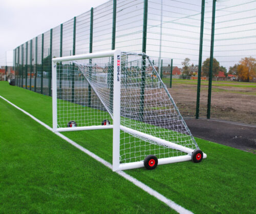 12x6 Selfweighted Wheeled Football 7v7 Goal Package: Mini Soccer Freestanding Aluminium