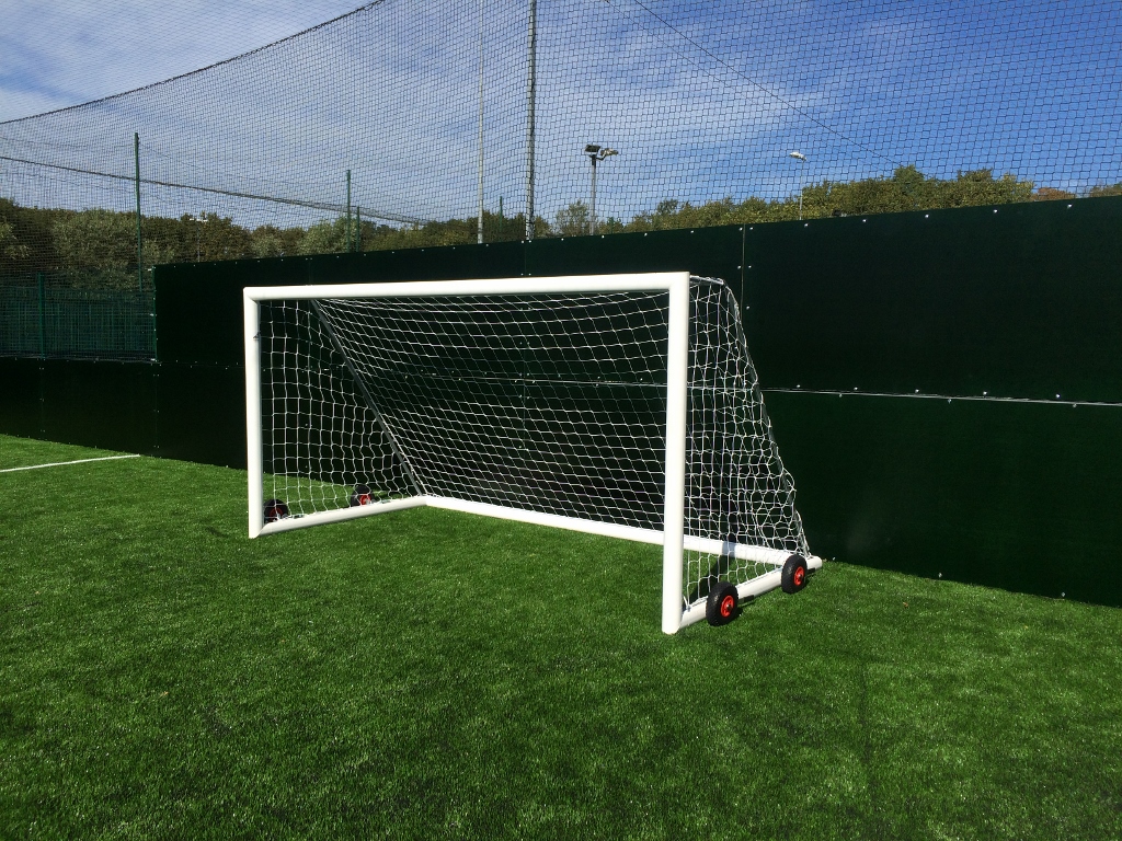 12x6 Wheeled Football Goal Package: Mini Soccer Freestanding Aluminium