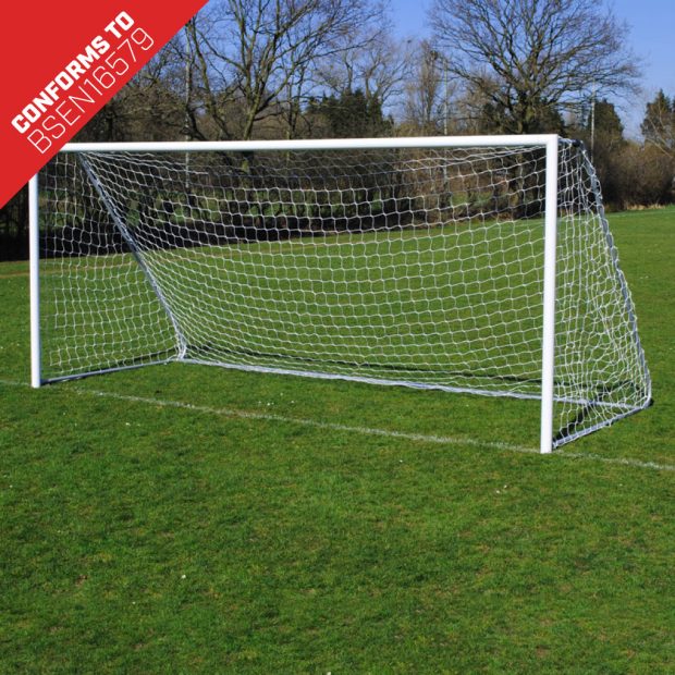 Lightweight Folding 16x7 Football Goal Package: 9v9 Freestanding Aluminium