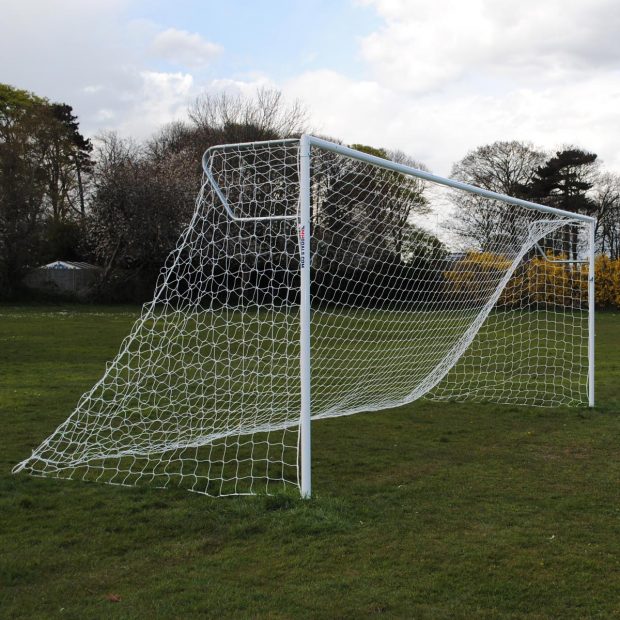 heavy duty right side view football goal 11 a side